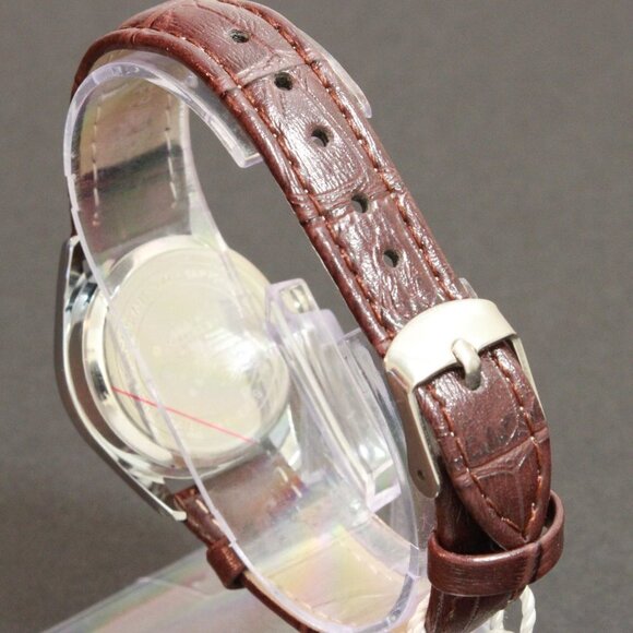 Women\'s Contemporary Dress Watch Silver With Brown Strap 28mm main image 11